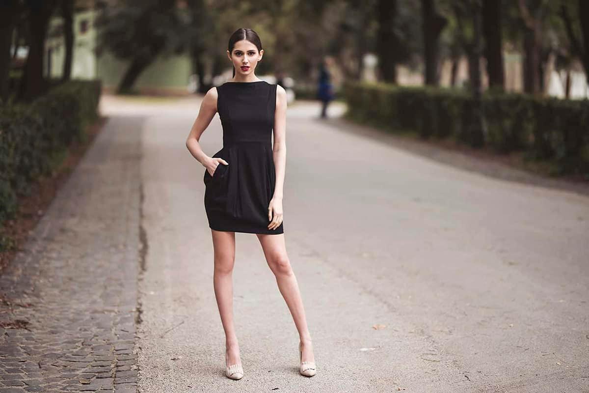 Tubino Miranda in fibra di bamboo ecologico creato da Malìa Lab atelier di moda sostenibile artigianale