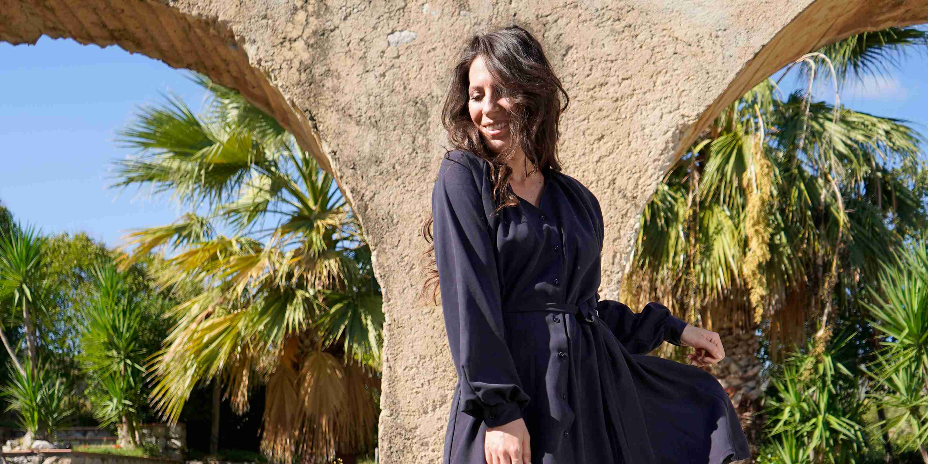 Abito Jessica tencel lyocell abbigliamento sartoriale sostenibile Brand Malìa Lab