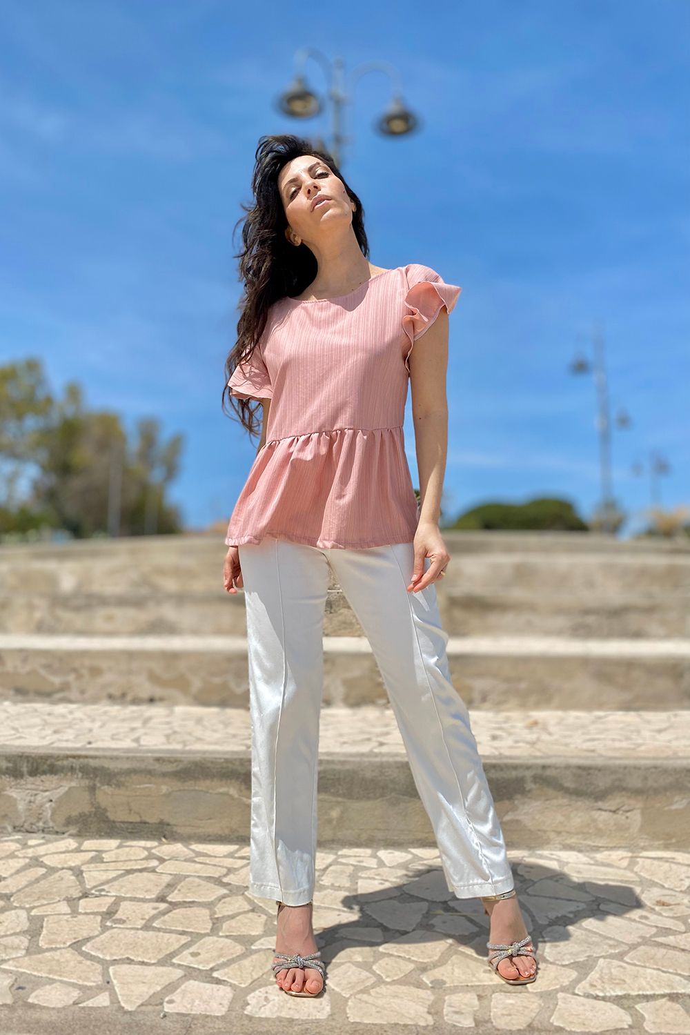 Blusa in cotone biologico seta biologica abbigliamento sostenibile vestiti ecosostenibili donna brand malia lab