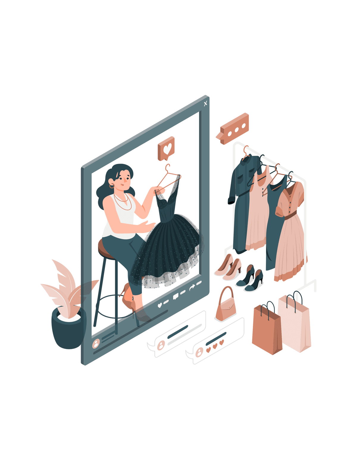 Fashion design studiato sul corpo delle donne illustration by storyset https://storyset.com/