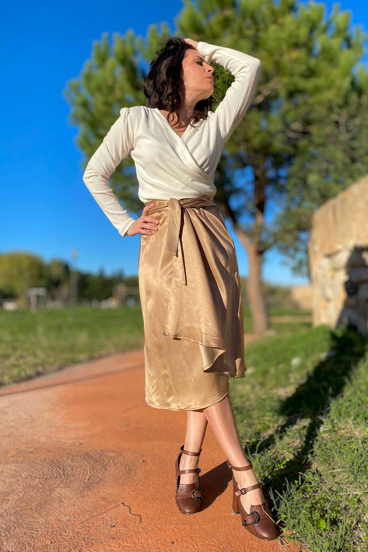 Gonna SOFIA cupro lyocell seacel abbigliamento sartoriale sostenibile moda responsabile etica brand malia lab