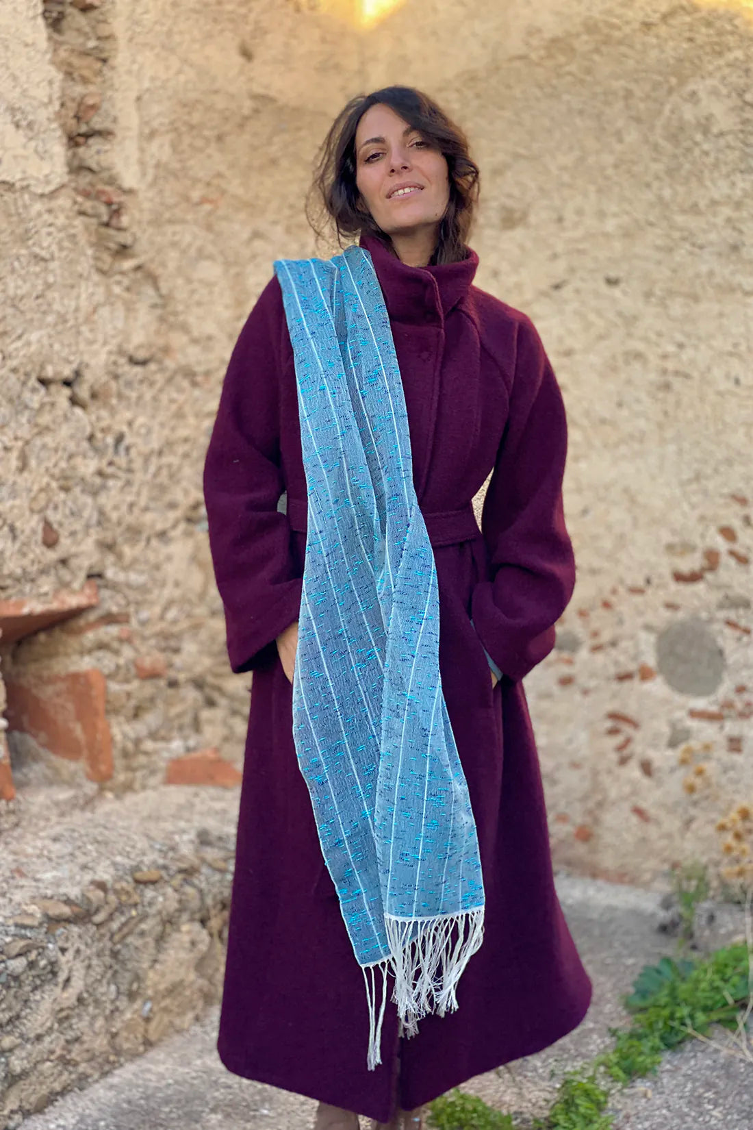 Sciarpa MOSQUITO light multicolore telaio tradizionale accessori artigianali sostenibili malia lab