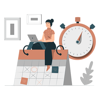 Come funzionano le nostre Tempistiche ed i Prodotti Time management pana storyset