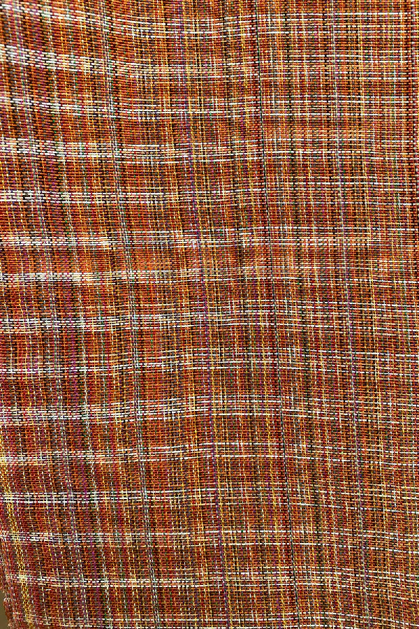 sciarpa eccentrica telaio manuale calabrese arancione bianco multicolor