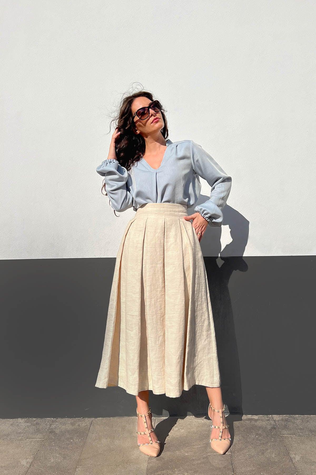 Camicia Aloe lana biologica ecoviscosa di aloe brand malia lab atelier moda artigianale etica abbigliamento sostenibile vestiti sostenibili realizzata artigianalmente