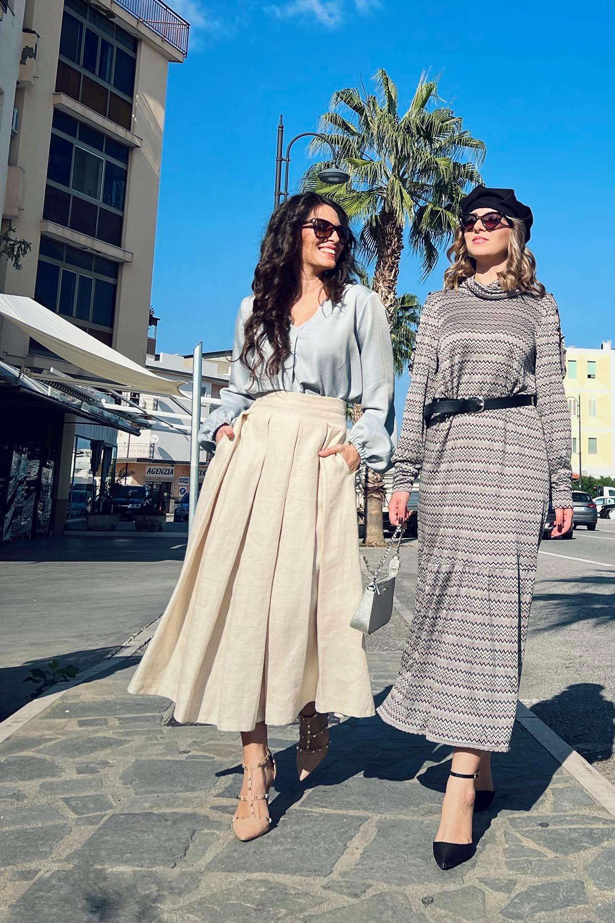 Gonna Ester canapa biologica seta biologica brand malia lab atelier moda sostenibile abbigliamento artigianale abbigliamento etico gonna sartoriale