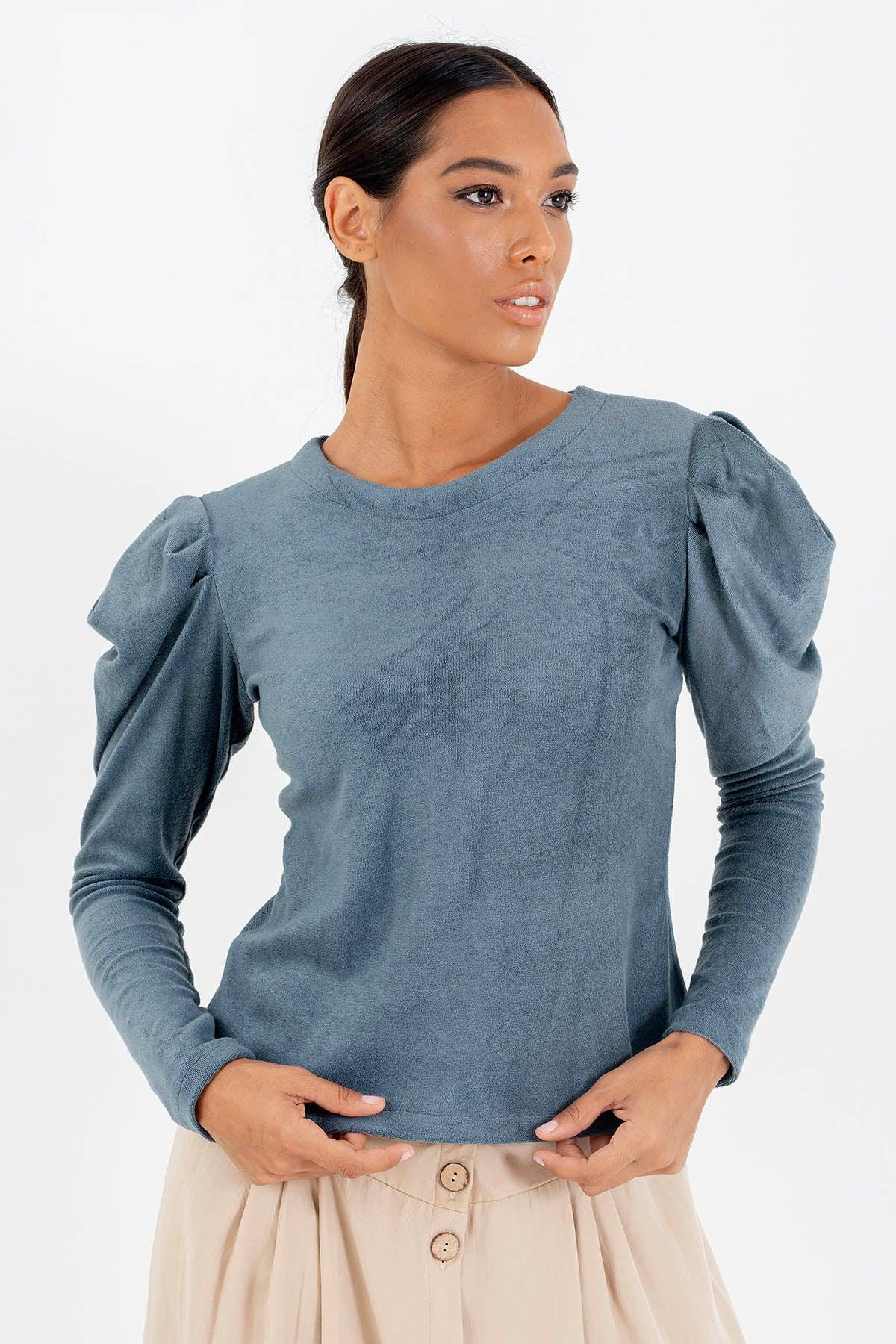 Maglia in bamboo ecologico felpato brand malia lab moda etica sostenibile artigianale abbigliamento biologico sostenibile vestiti ecosostenibili donna fibre certificate