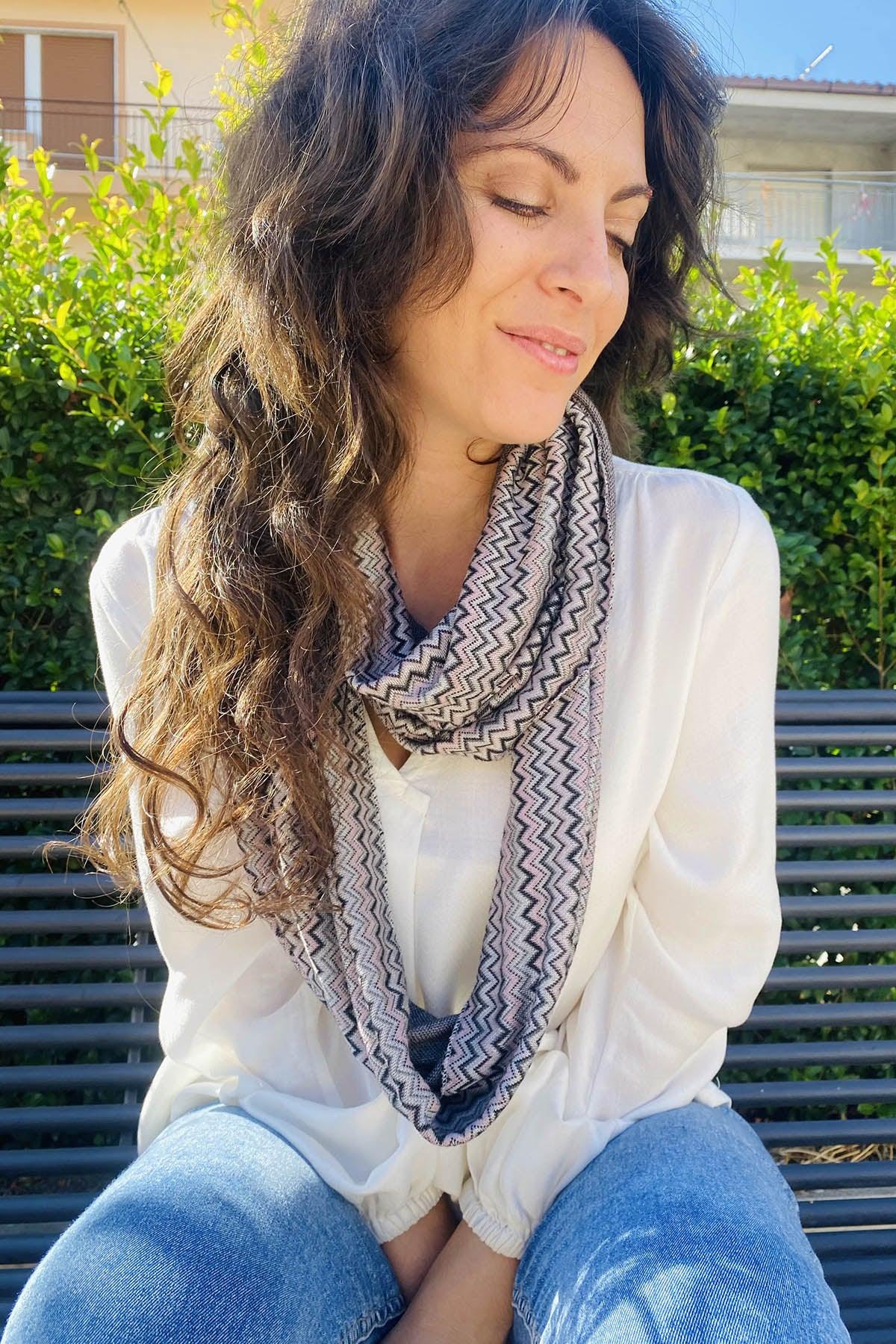 Pashmina Rainbow ecoviscosa brand malia lab accessori di moda artigianale accessori di abbigliamento sostenibile tessuti certificati