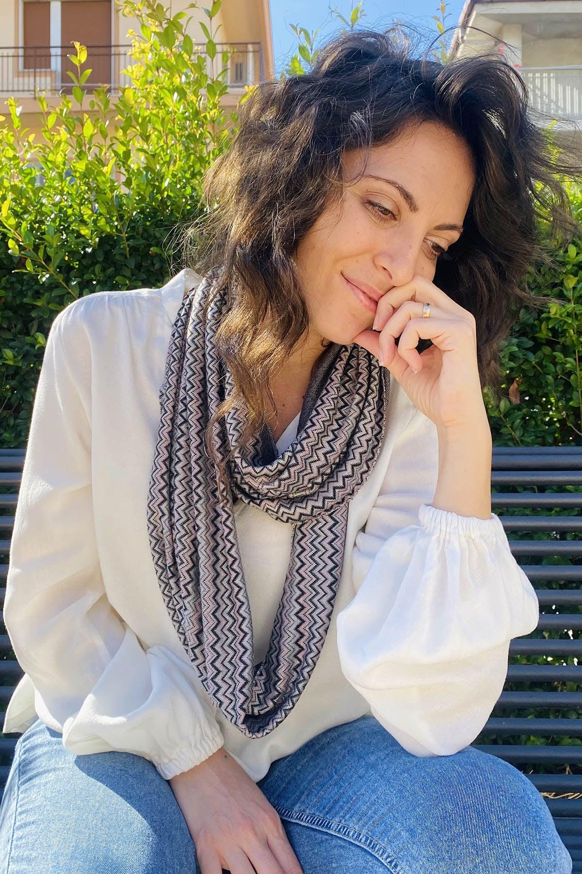 Pashmina Rainbow ecoviscosa brand malia lab accessori di moda artigianale accessori di abbigliamento sostenibile