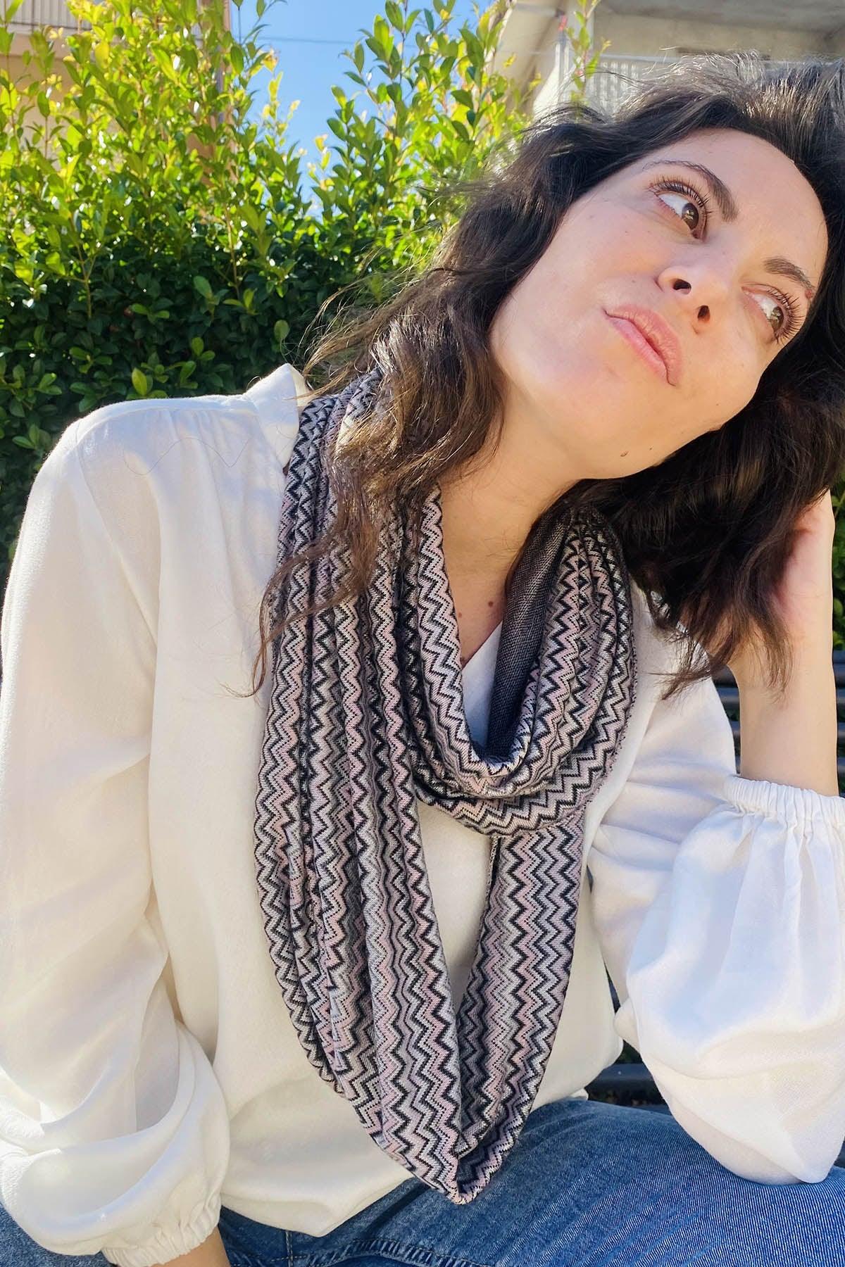 Pashmina Rainbow ecoviscosa brand malia lab accessori di moda artigianale accessori di abbigliamento sostenibile