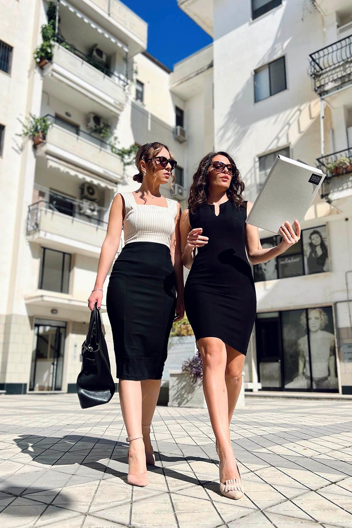 Tubino Clarissa lyocell bamboo brand malia lab atelier moda etica sostenibile artigianale tessuti sostenibili vestiti ecosostenibili donna abiti sartoriali