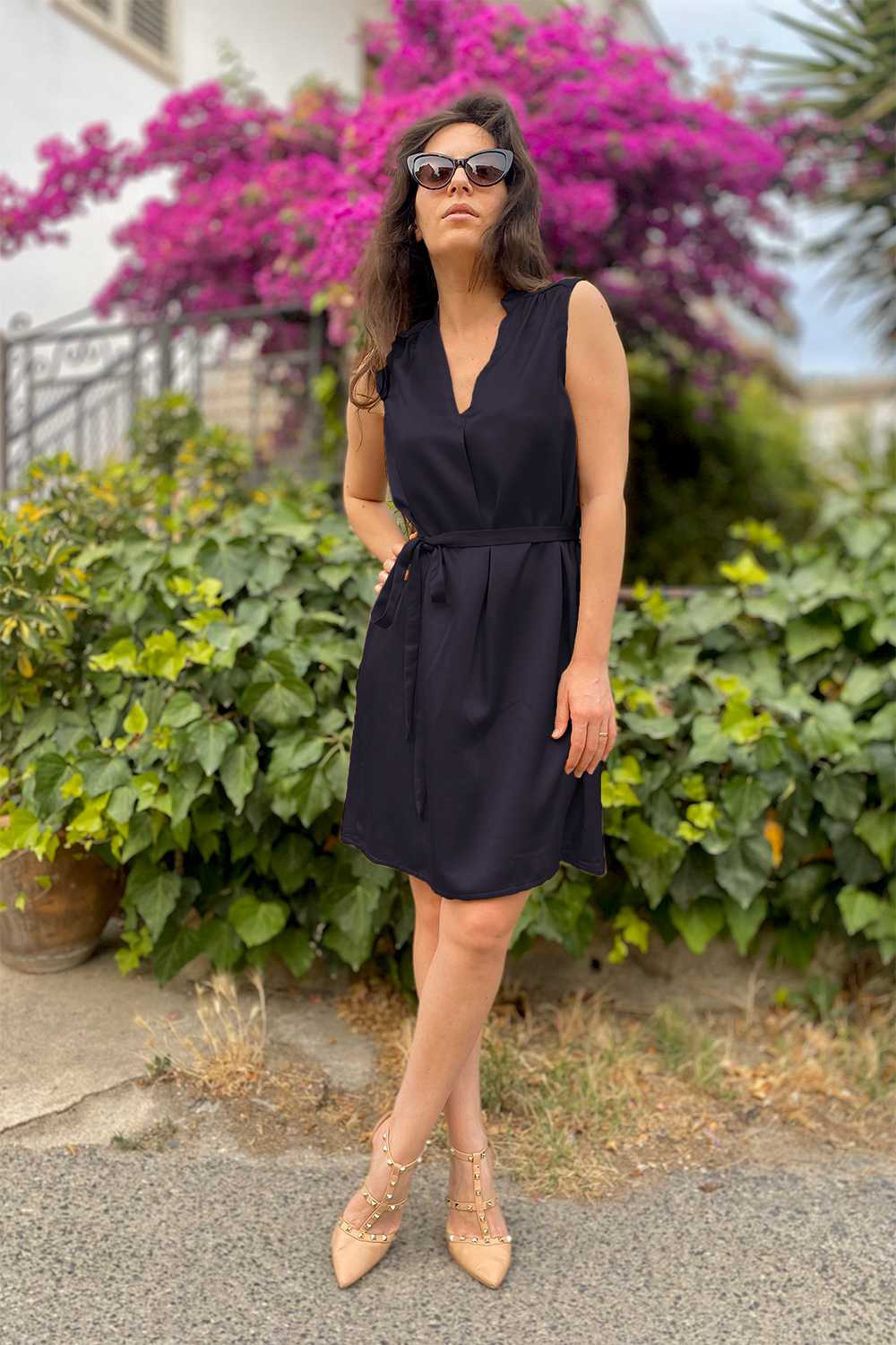 Abito Smanicato in Cupro e Lyocell Estivo Malìa Lab