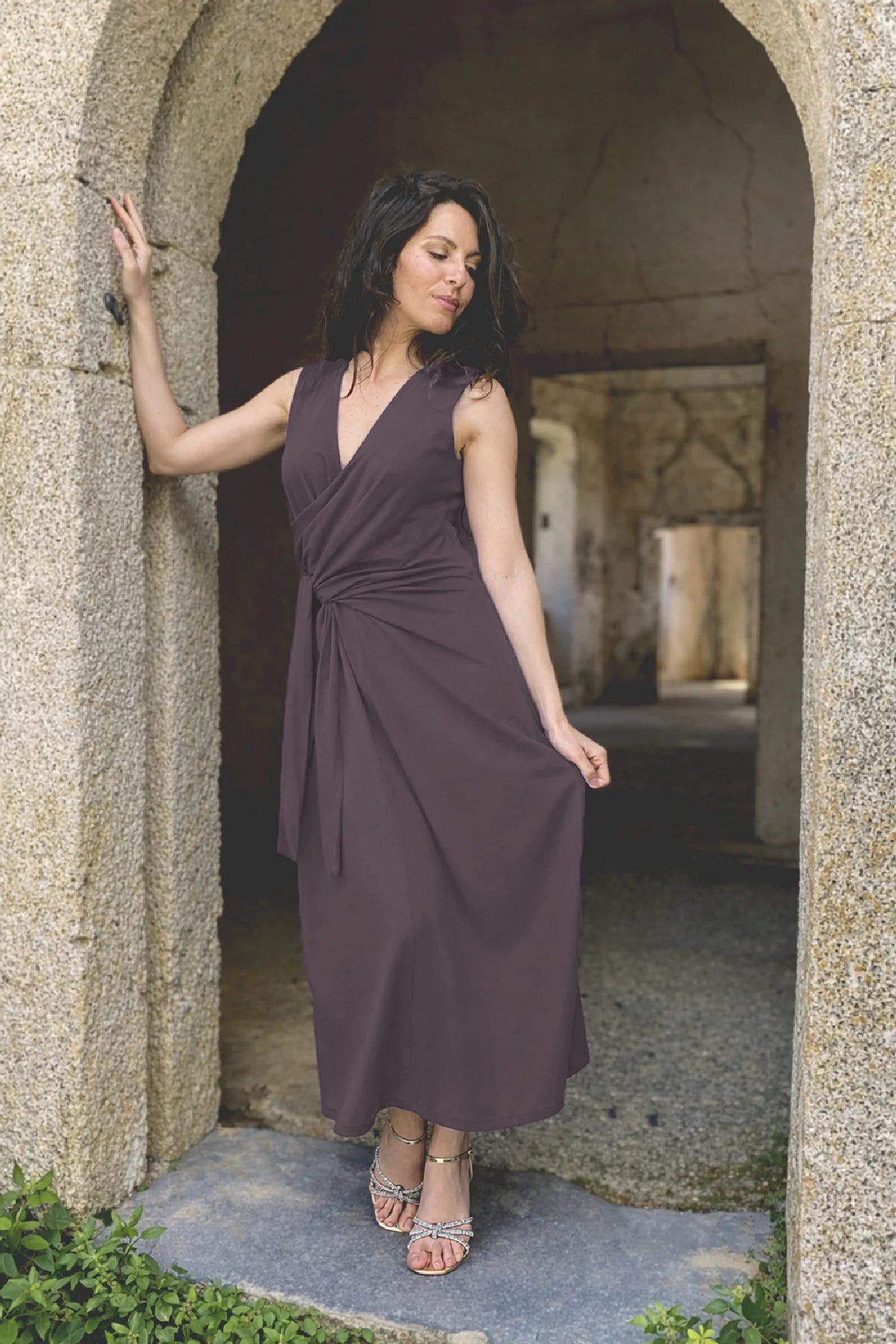 Abito lisette jersey cotone abbigliamento su misura sartoriale brand etico sostenibile malia lab
grigio lavanda