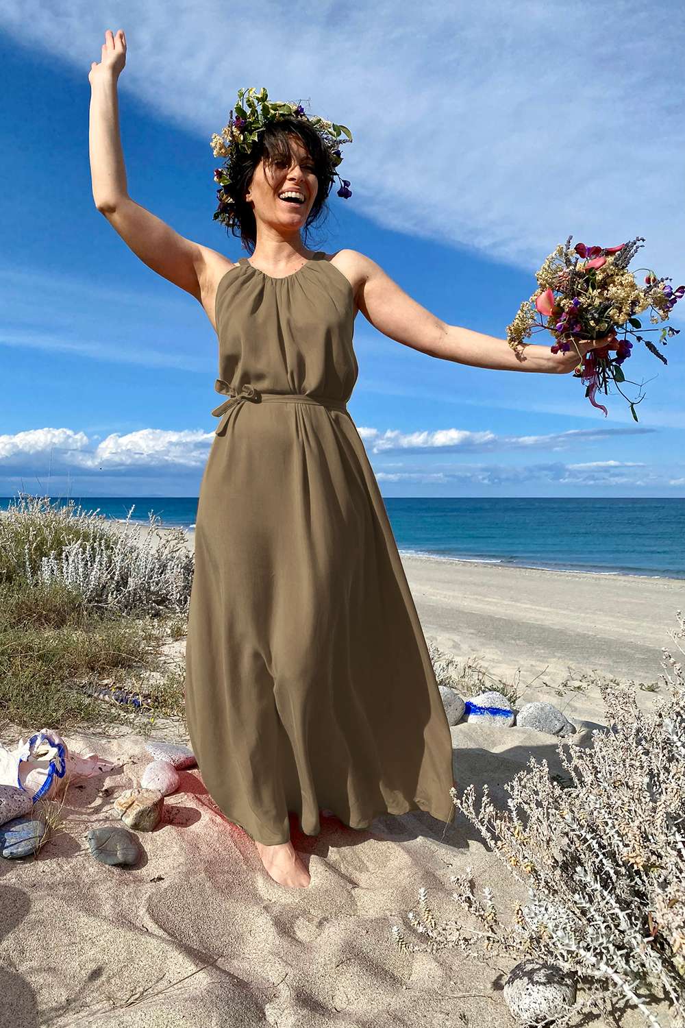 Abito Lungo Stile Di Sara Abiti Da Cerimonia Abito In Raso Stretch