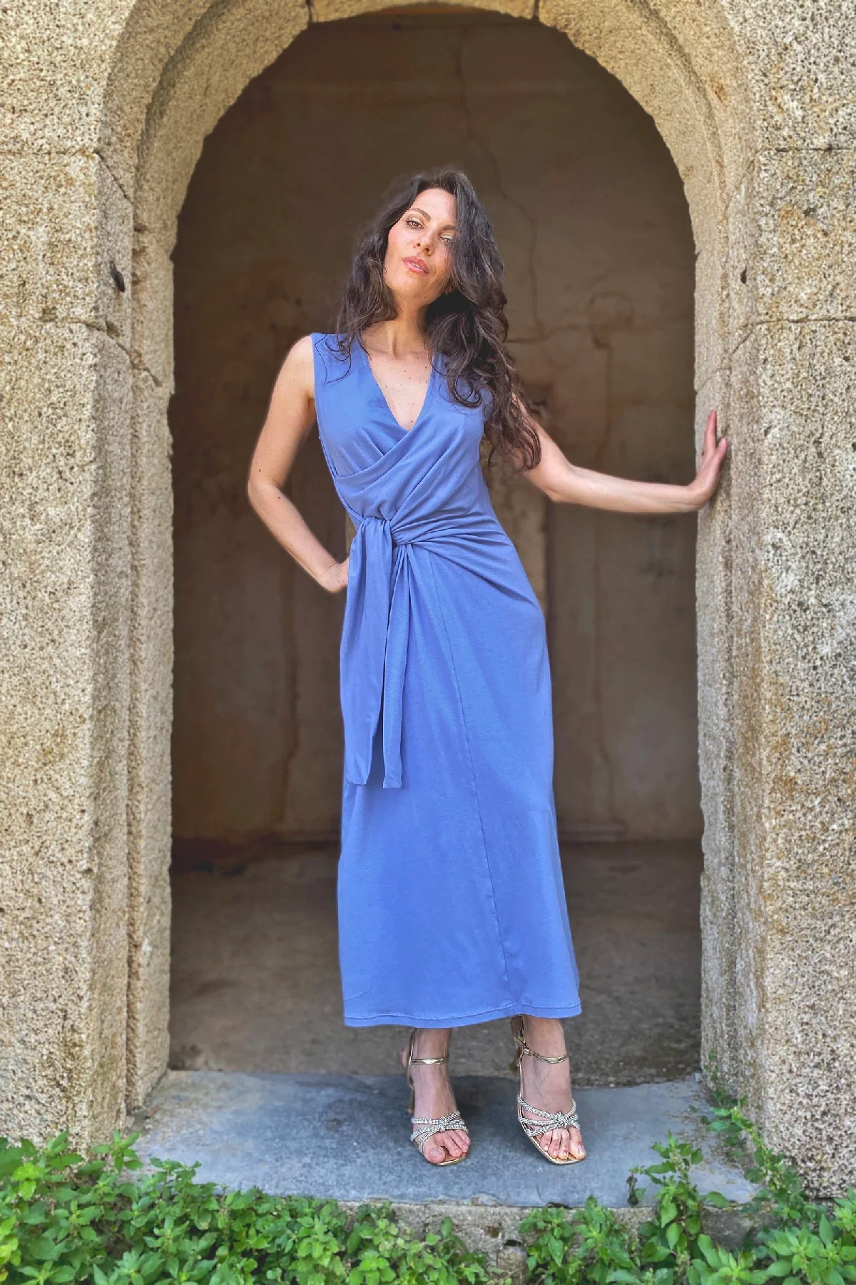 Abito lisette jersey cotone abbigliamento sostenibile sartoriale brand etico malia lab
