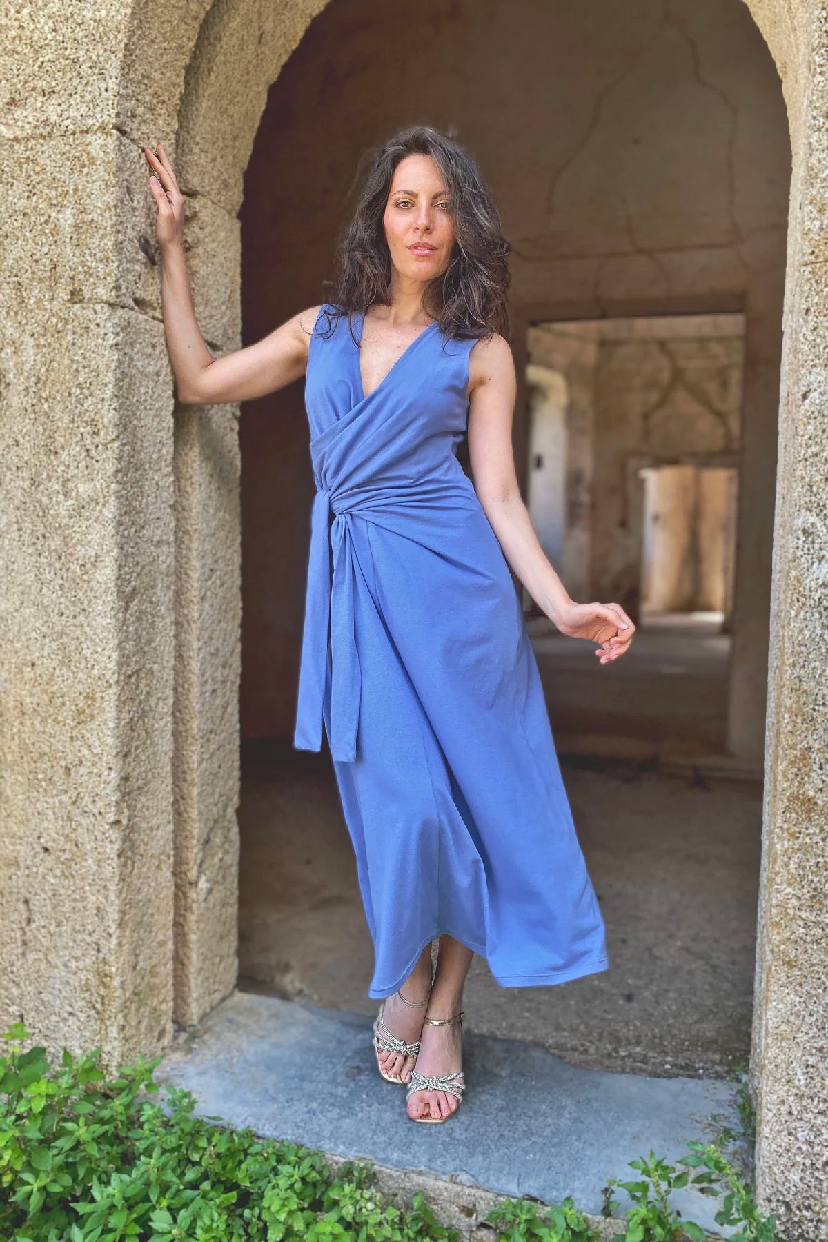 Abito lisette jersey cotone abbigliamento su misura sartoriale brand etico sostenibile malia lab

