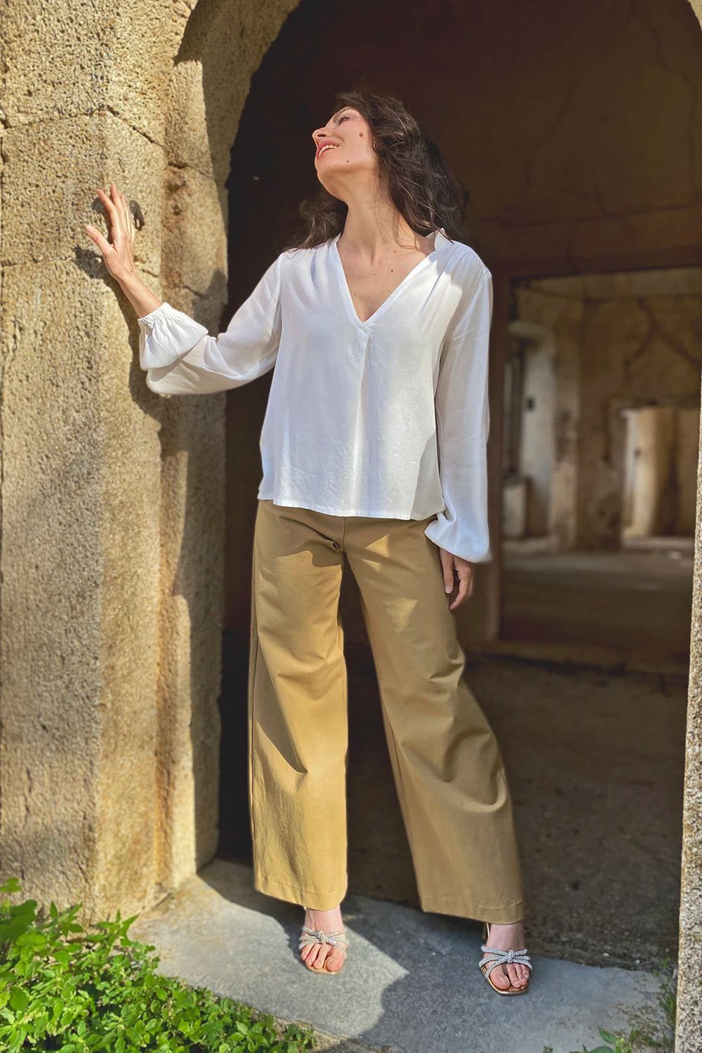 Camicia Alice lyocell seacell abbigliamento sostenibile artigianale sartoriale brand etico malia lab
