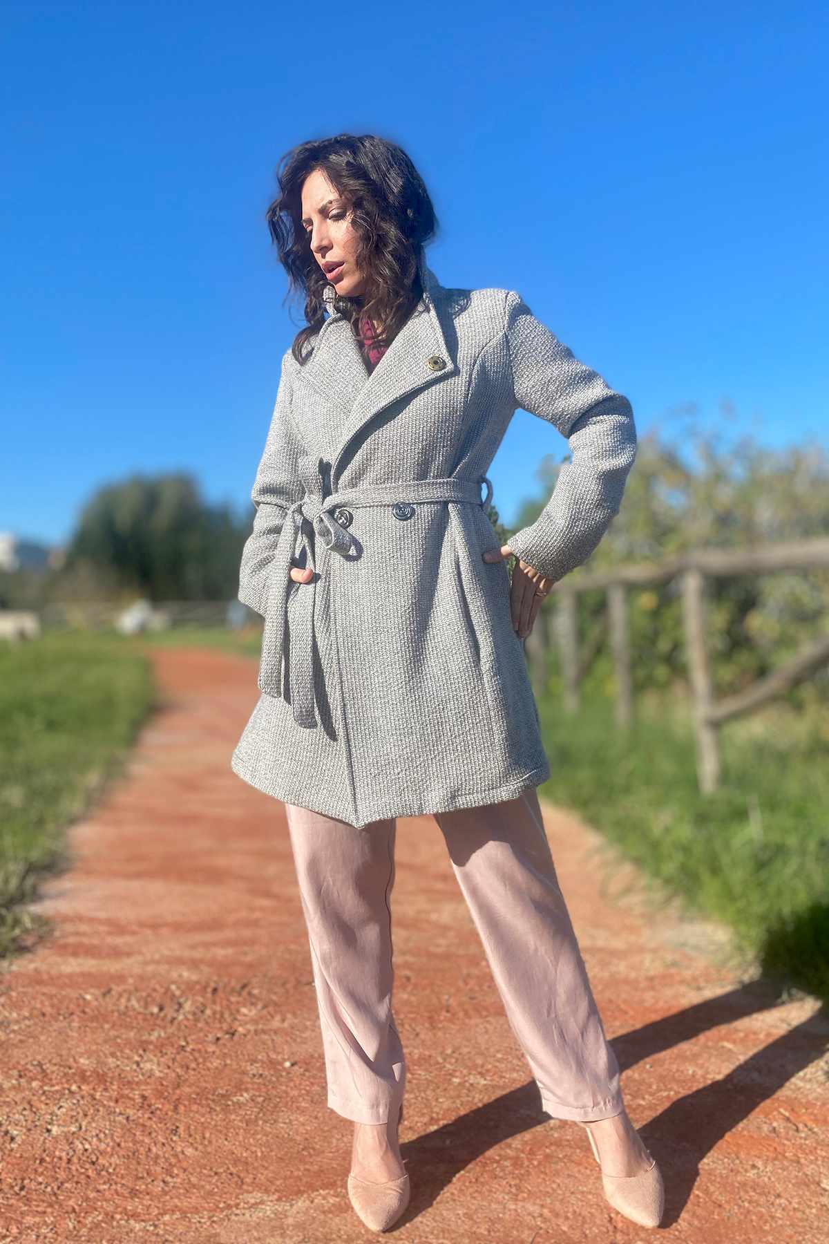 Cappotto MELANIA lana biologica abbigliamento sostenibile moda responsabile artigianale brand malia lab
