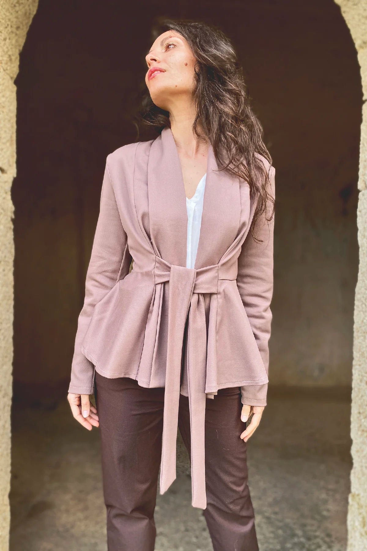 Cardigan VIVI cotone abbigliamento sostenibile sartoriale brand malia lab
