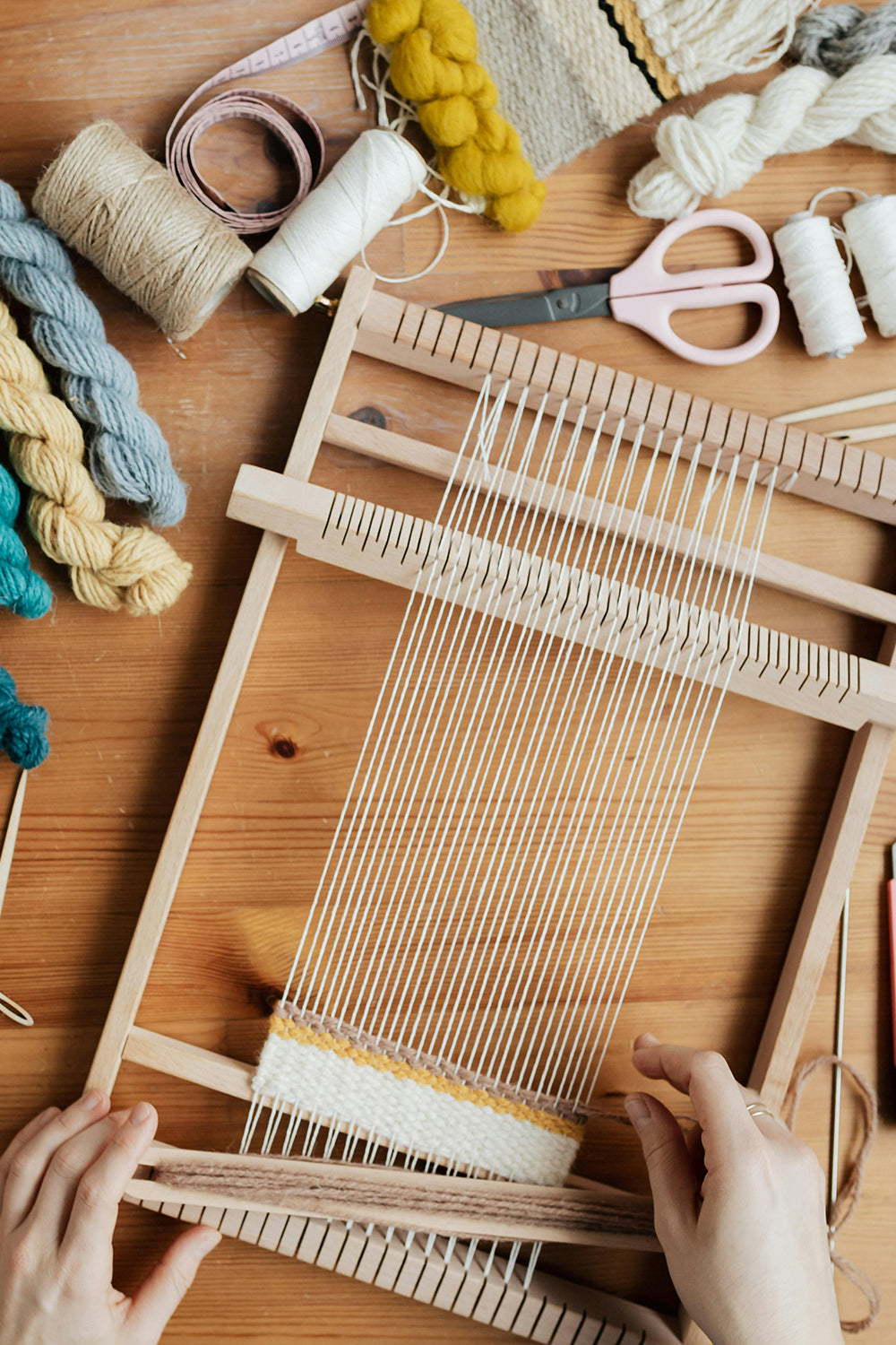 Corso telaio a cornice hobby artigianale malia lab laboratorio origini dettaglio
