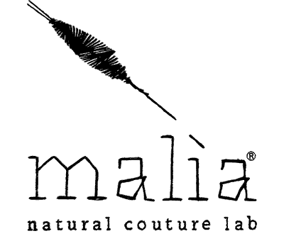 Il logo di Malia Lab, il fuso strumento simbolo del lavoro manuale e tessile abbigliamento sostenibile etico artigianale made to order