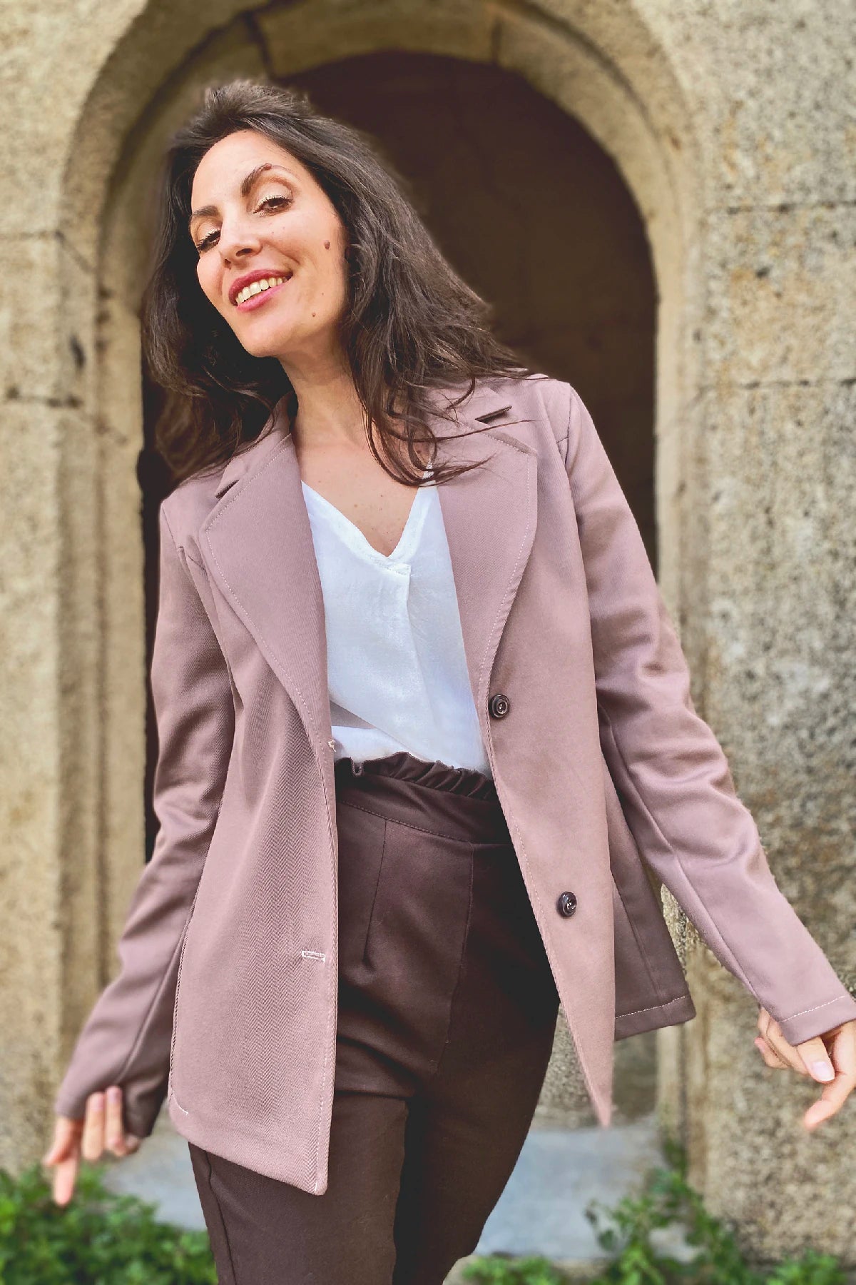 Giacca Guendalina cotone abbigliamento sartoriale sostenibile brand artigianale malia lab
