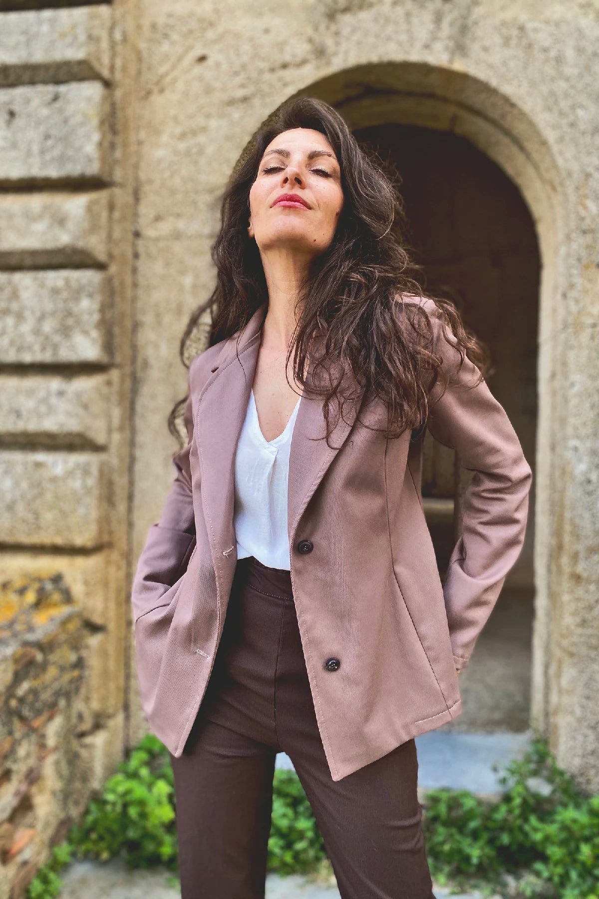 Giacca Guendalina cotone abbigliamento sostenibile brand etico malia lab
