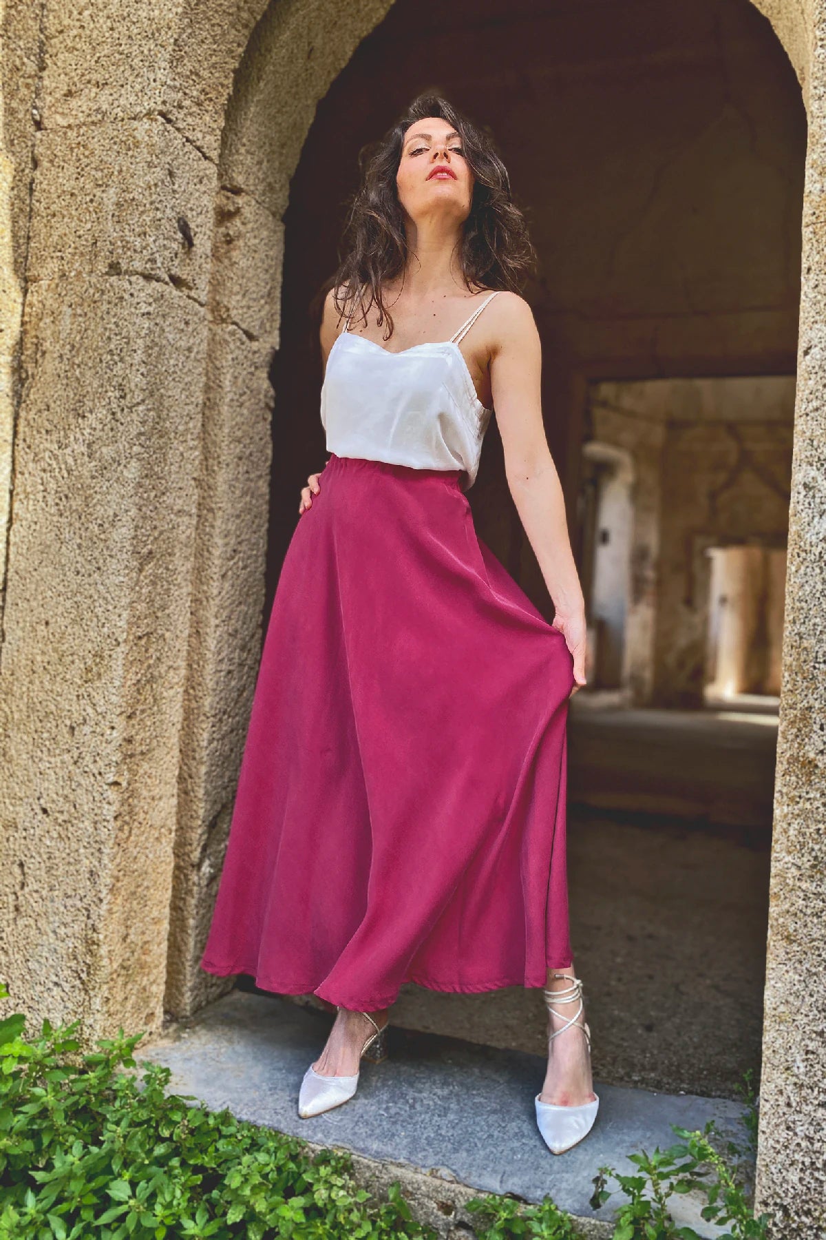 Gonna Ramona tencel lyocell abbigliamento artigianale sostenibile brand etico malia lab
