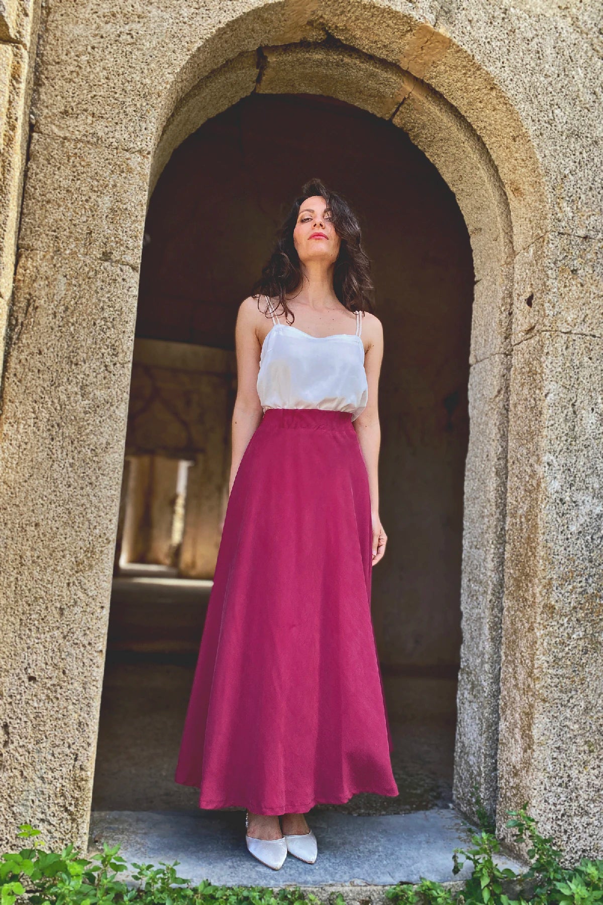 Gonna Ramona tencel lyocell abbigliamento artigianale sostenibile brand sartoriale malia lab
