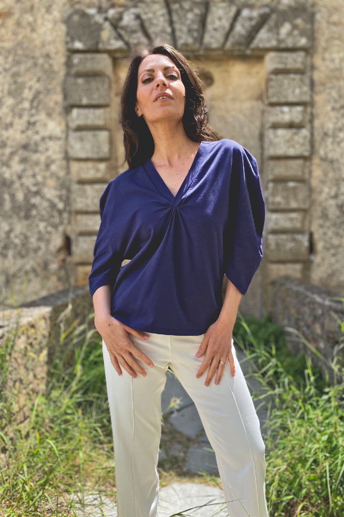 Maglia Lidia jersey cotone abbigliamento artigianale sostenibile sartoriale brand etico malia lab
