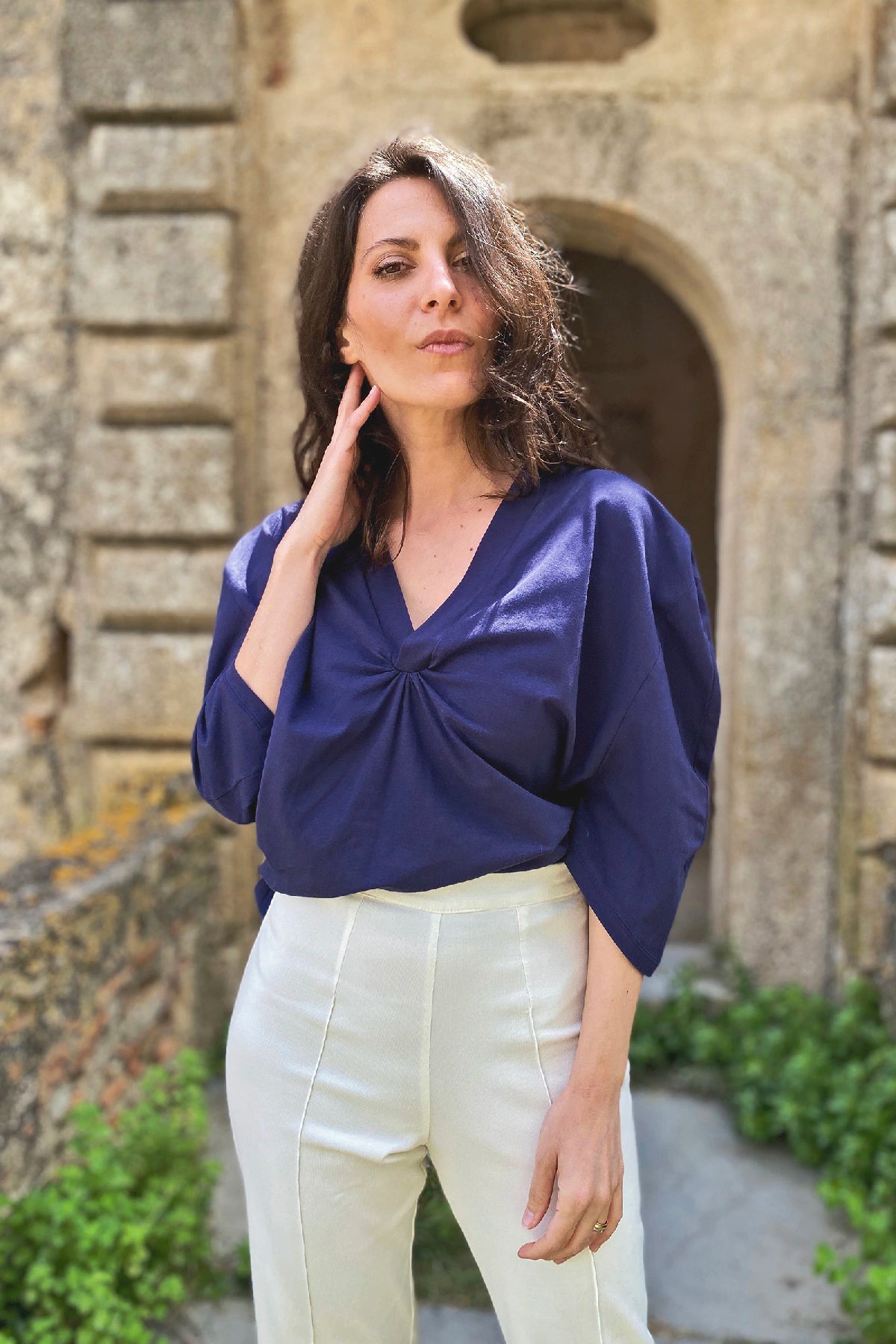 Maglia Lidia jersey cotone abbigliamento artigianale sostenibile sartoriale brand malia lab
