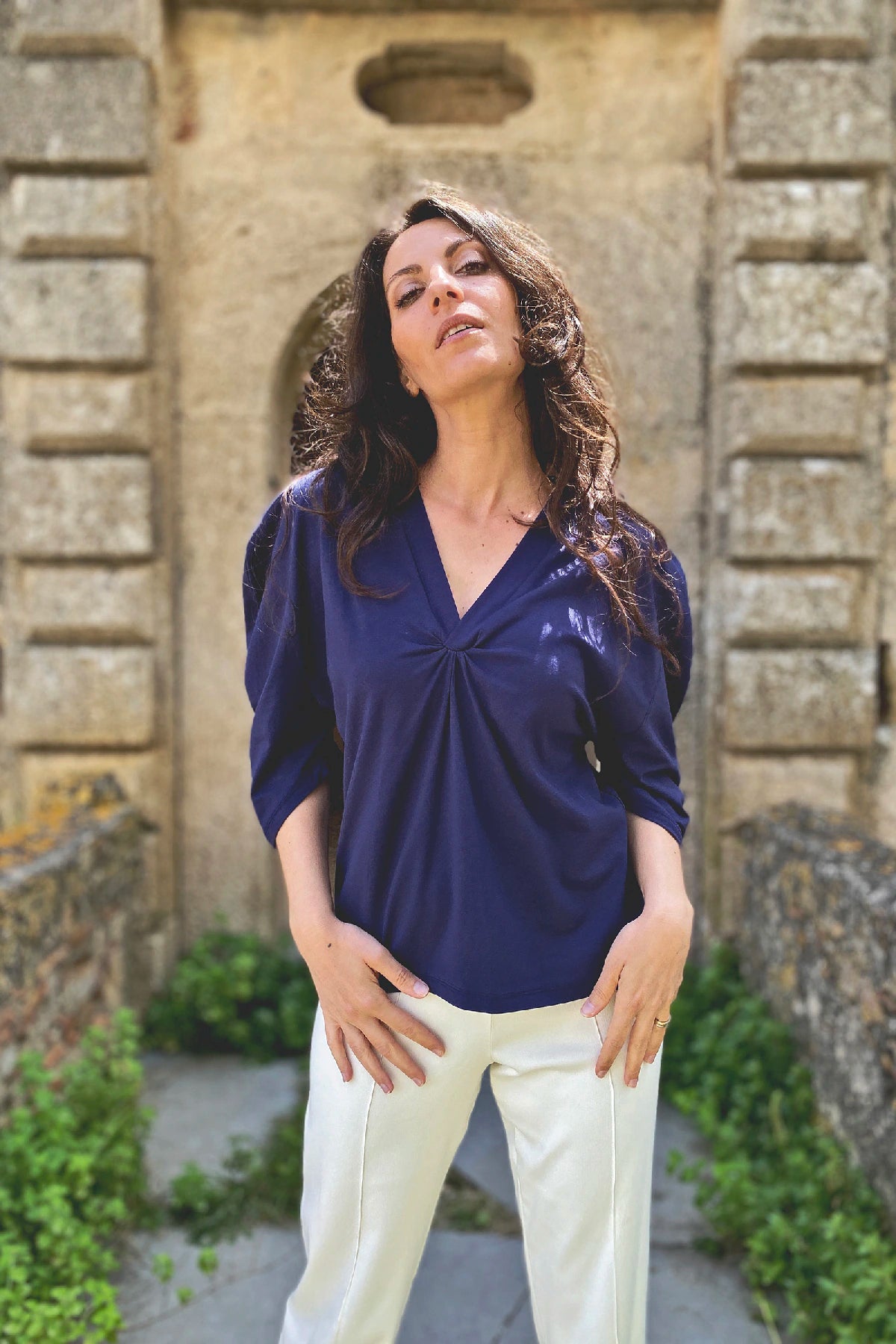 Maglia Lidia jersey cotone abbigliamento sartoriale sostenibile artigianale brand malia lab
