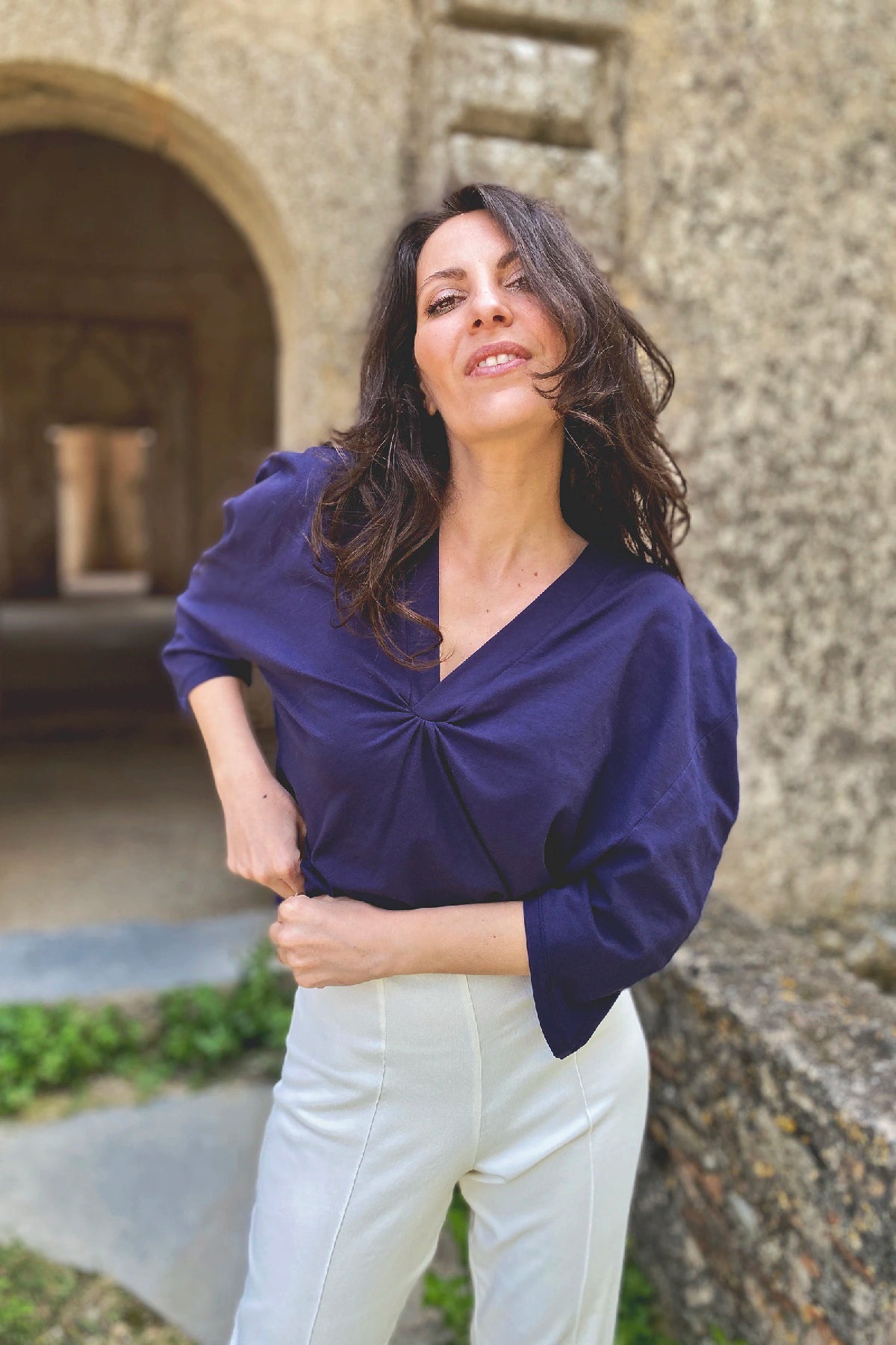 Maglia Lidia jersey cotone abbigliamento sostenibile artigianale brand malia lab
