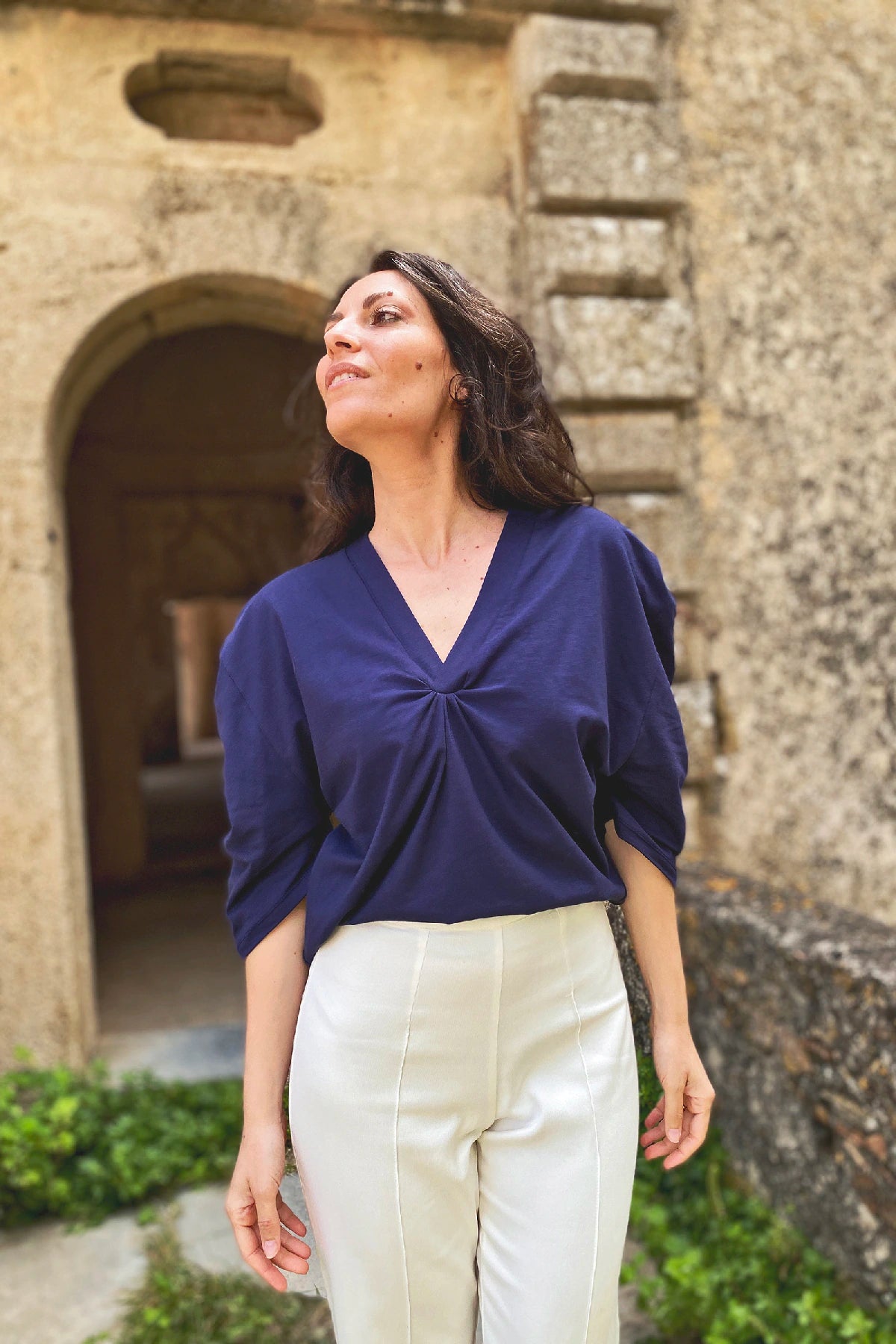 Maglia Lidia jersey cotone abbigliamento sostenibile sartoriale brand malia lab
