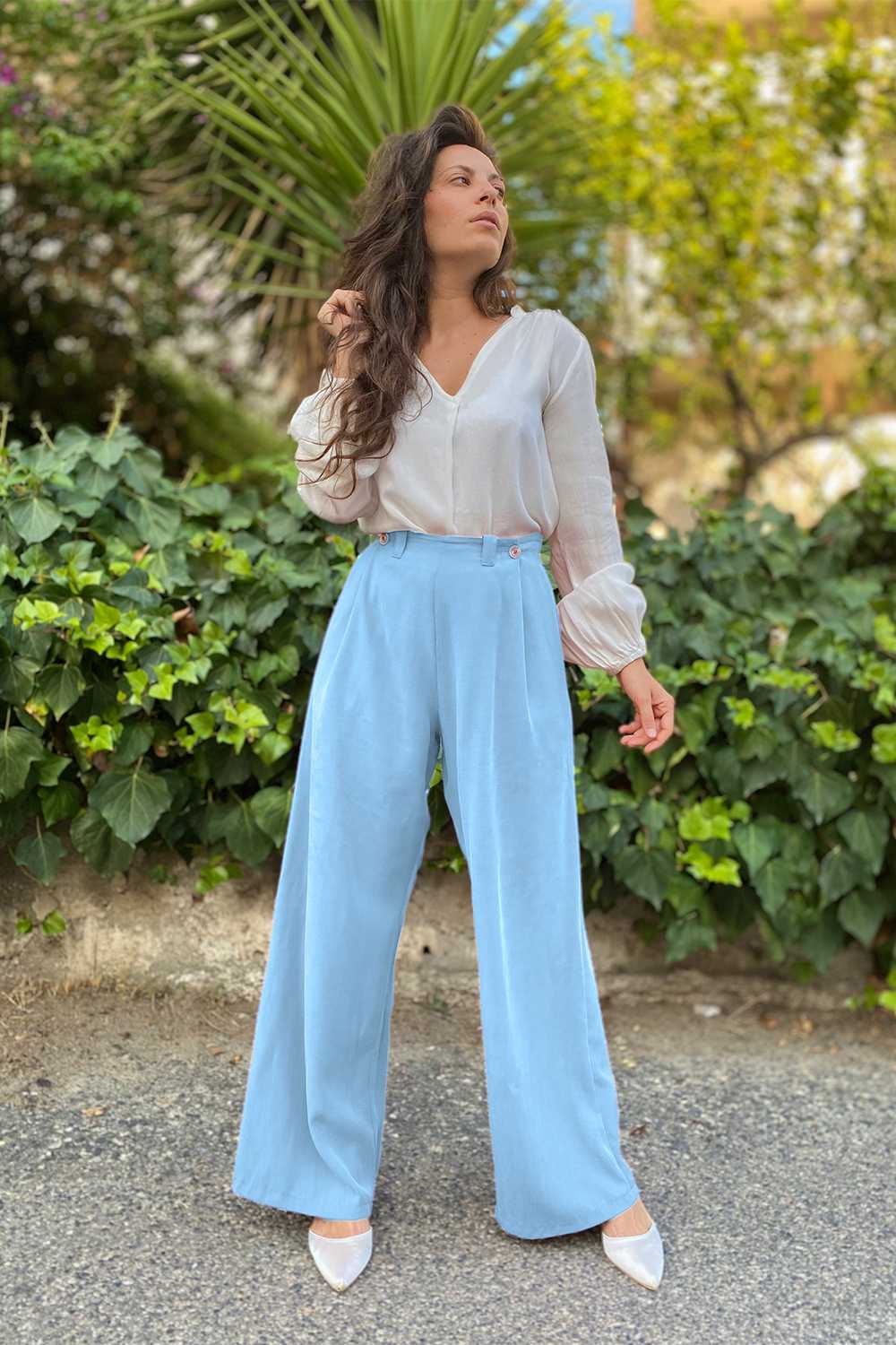 Pantalone Camicia Celeste Camicia Azzurra Camicia Pantaloni Uomo