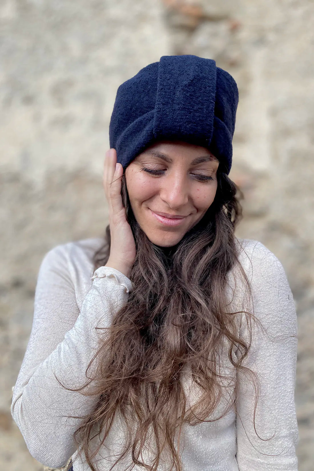 Scaldacollo fascia lana cotta deadstock cotone biologico accessori abbigliamento donna sostenibile malia lab fascia
