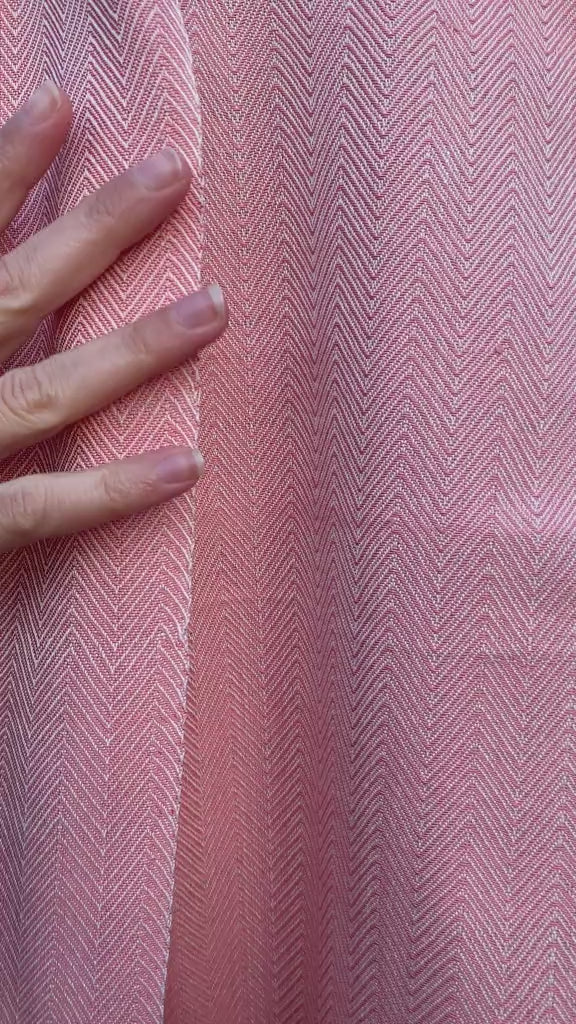 Scialle spigato 8 licci seta ampio telaio manuale antico accessori artigianali rosa
