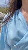 Camicia in tencel lyocell incrociata abbigliamento sostenibile vestiti ecosostenibili donna brand malia lab camicia sartoriale indossato