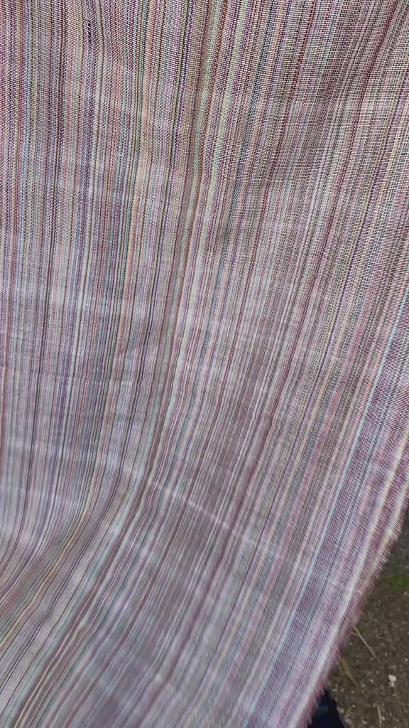 Sciarpa cotone telaio manuale antico accessori artigianali
