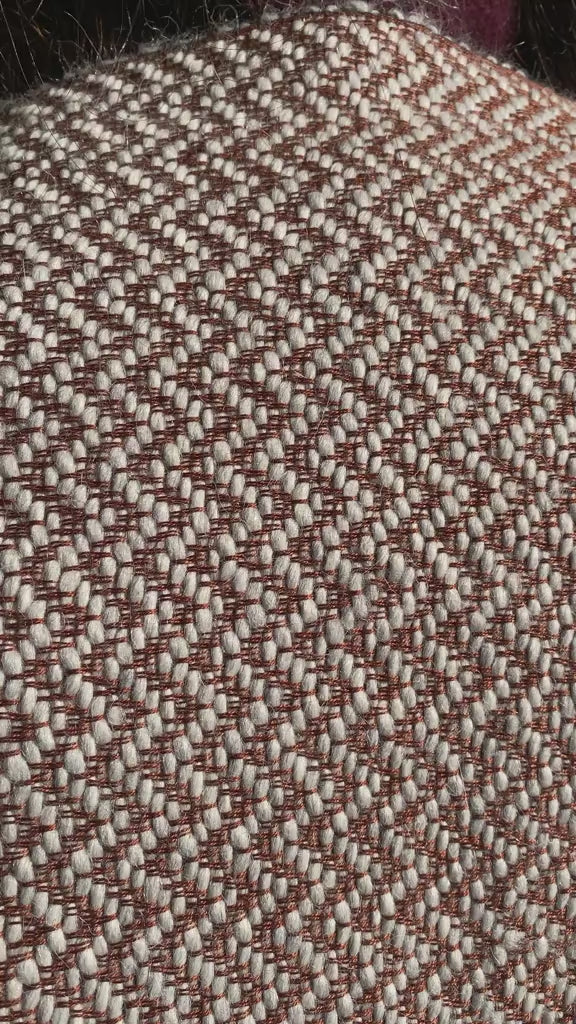 Scialle calda lana cotone ampio telaio manuale antico
