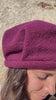 Cappello Edith lana cotta vergine accessori artigianali sostenibili malia lab vista frontale borgogna

