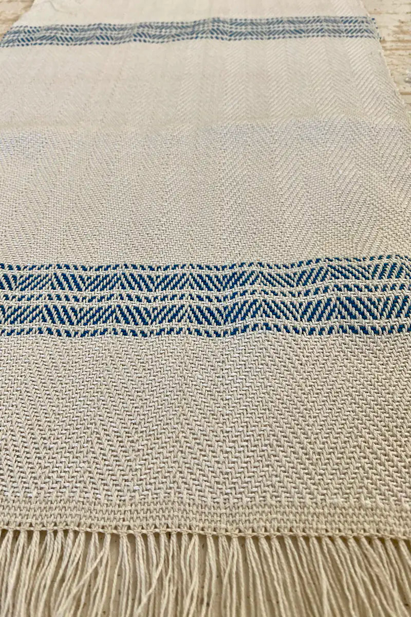 tovaglietta americana telaio manuale calabrese spigato striscia blu
