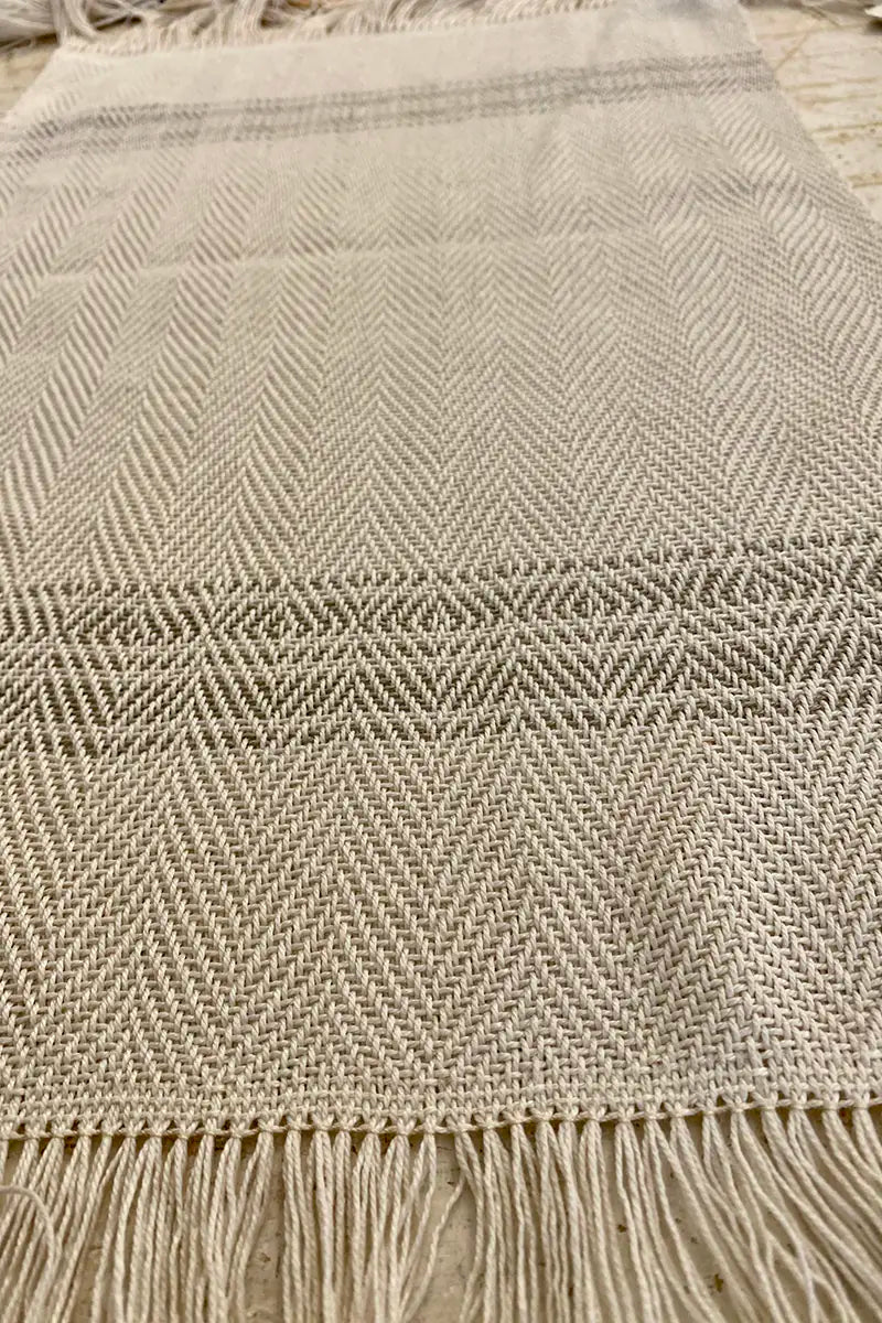 tovaglietta americana telaio manuale calabrese spigato striscia grigia
