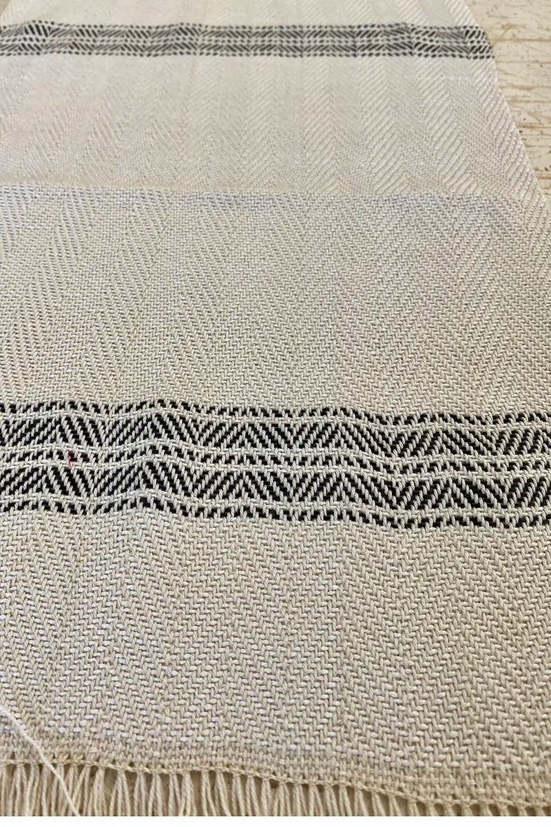 tovaglietta americana telaio manuale calabrese spigato striscia nero
