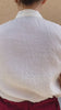 Camicia MADDALENA Brand Malia Lab camicia sartoriale blusa su misura lana biologica seta biologica abbigliamento sostenibile vestiti sostenibili donna in fibre naturali made in italy dettaglio tessuto