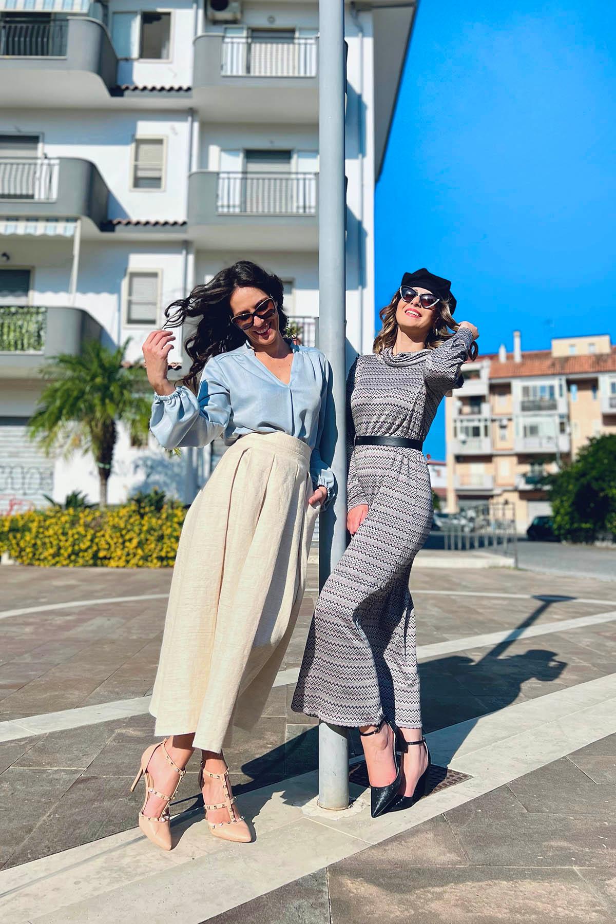 Maglia Manica Lunga Donna Oscalito Maglia Rasata In Lana E Seta Con Profili In Raso 3436 - Foto 5